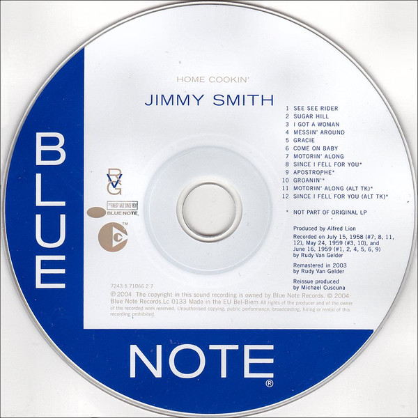 Jimmy Smith With Percy France / Kenny Burrell / Donald Bailey - Home Cookin' (The Incredible Jimmy Smith) | Blue Note (7243 5 71066 2 7) - 3