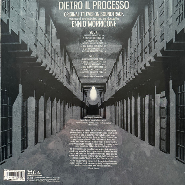 Ennio Morricone - Dietro Il Processo (Original Television Soundtrack) | btf.it (VMLP263) - 2 Ennio Morricone - Dietro Il Processo (Original Television Soundtrack) | btf.it (VMLP263) - 2