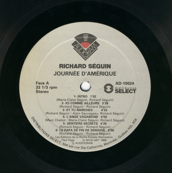 Richard Séguin - Journée D'Amérique | Audiogram (AD 10 024) - 3 Richard Séguin - Journée D'Amérique | Audiogram (AD 10 024) - 3