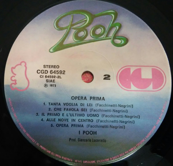 Pooh - Opera Prima | CGD (CGD 64592) - 4