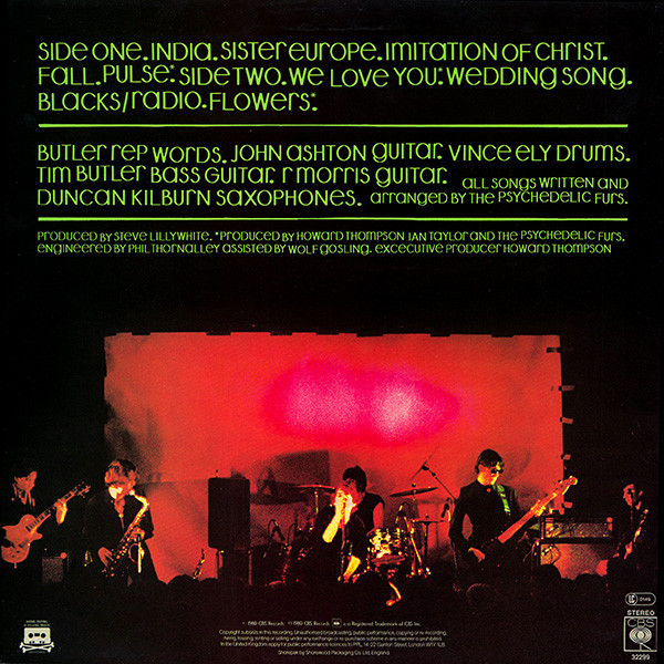 The Psychedelic Furs - The Psychedelic Furs | CBS (CBS 32299) - 2