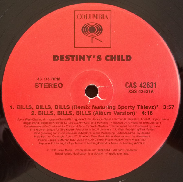 Destiny's Child - Bills, Bills, Bills (Remix) | Columbia (CAS 42631) - 2