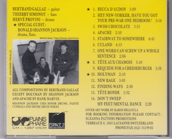 Bertrand Gallaz Bare Bone Power Trio - 'Talk To You In A Minute | Plainisphare (PL 1267-86) - 2
