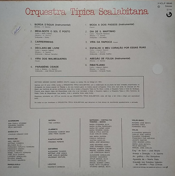 Orquestra Típica Scalabitana - Borda d`água | Valentim De Carvalho (2 VCLP 10045) - 2