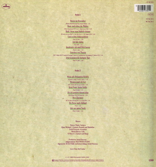 Hannes Wader - Hannes Wader Singt Volkslieder | Mercury (842 789-1) - 2