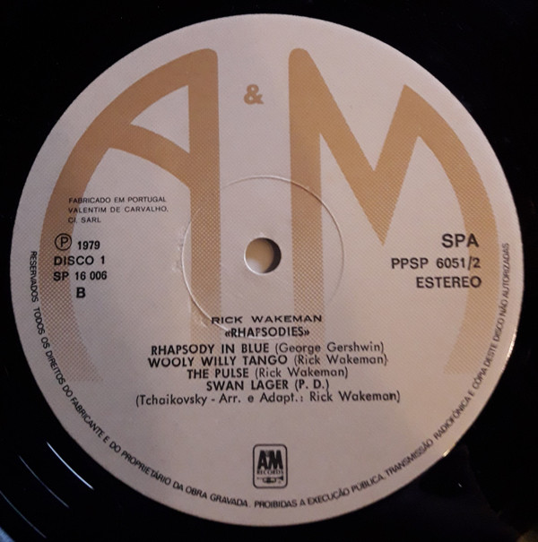 Rick Wakeman - Rhapsodies | A&M Records (PPSP 6051/2) - 2