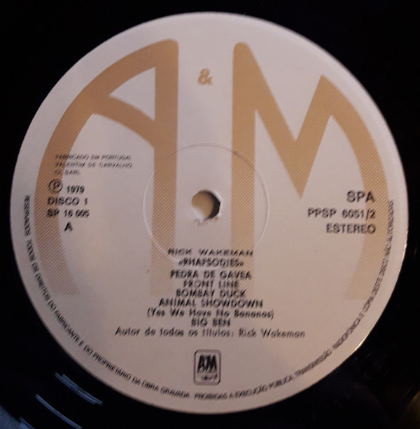 Rick Wakeman - Rhapsodies | A&M Records (PPSP 6051/2) - main