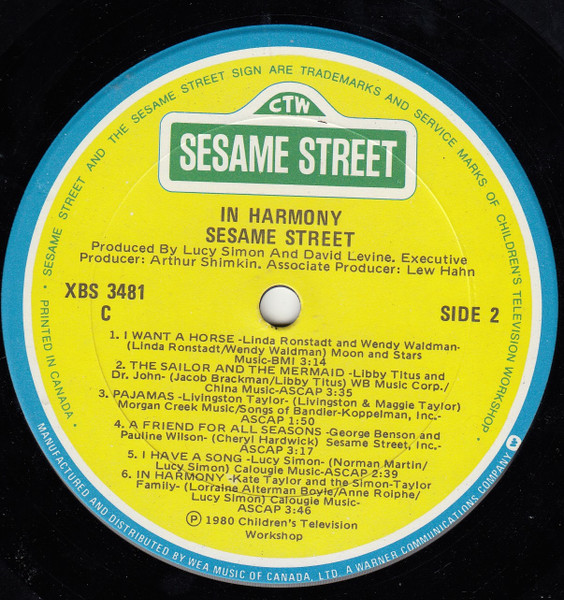 Various - In Harmony - A Sesame Street Record | Sesame Street Records (XBS 3481) - 4 Various - In Harmony - A Sesame Street Record | Sesame Street Records (XBS 3481) - 4