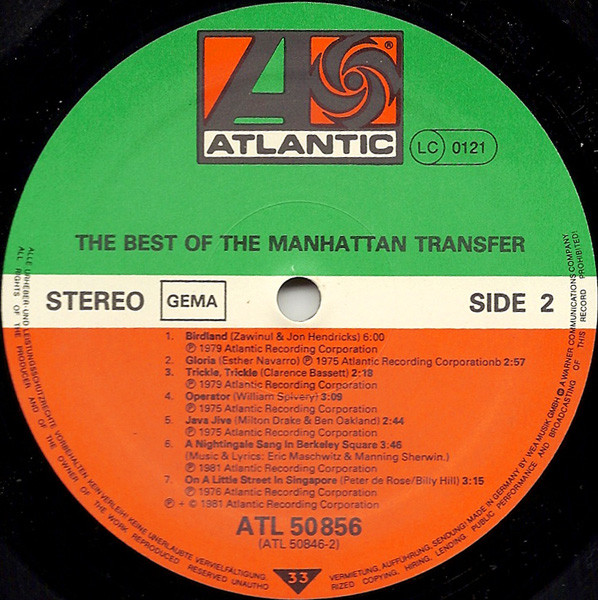 The Manhattan Transfer - The Best Of The Manhattan Transfer | Atlantic (ATL 50856) - 4
