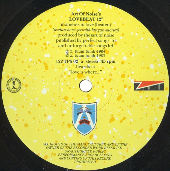 The Art Of Noise - Moments In Love | ZTT (12ZTPS 02) - 2