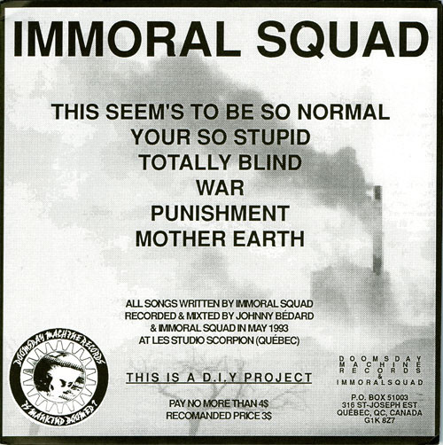 Immoral Squad - Result Of Human Greed | Doomsday Machine Records (DMR1) - 2