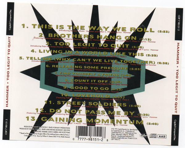 MC Hammer - Too Legit To Quit | Capitol Records (CDP 7 98151 2) - 3 MC Hammer - Too Legit To Quit | Capitol Records (CDP 7 98151 2) - 3