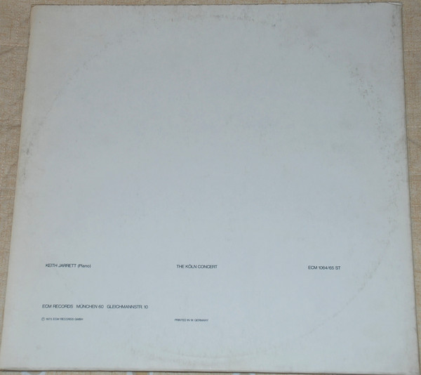 Keith Jarrett - The Köln Concert | ECM Records (ECM 1064/65 ST) - 4