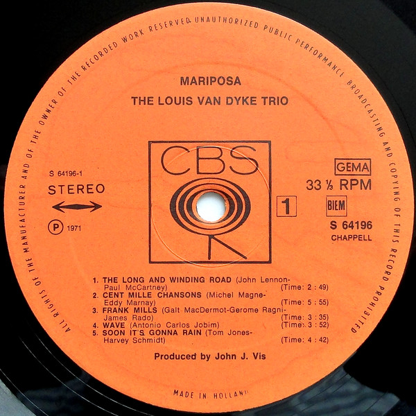 Louis van Dijk - Mariposa | CBS (S 64196) - 3 Louis van Dijk - Mariposa | CBS (S 64196) - 3