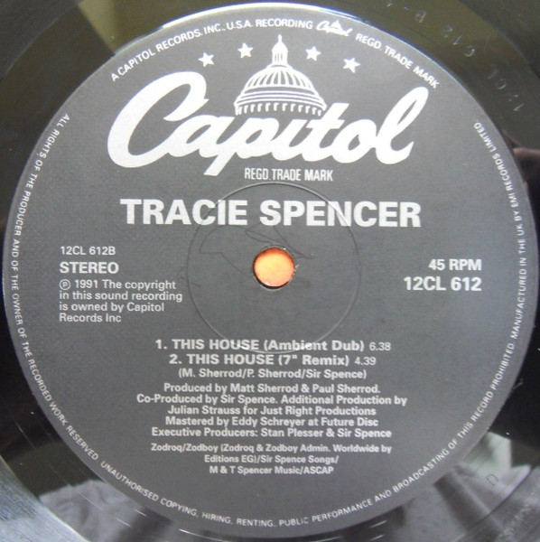 Tracie Spencer - This House | Capitol Records (12CL 612) - 4