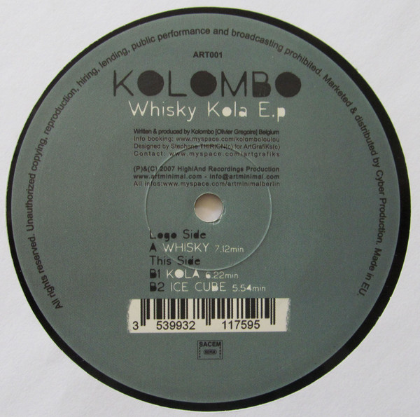 Kolombo - Whisky Kola EP | Artminimal Berlin (ART001) - 2