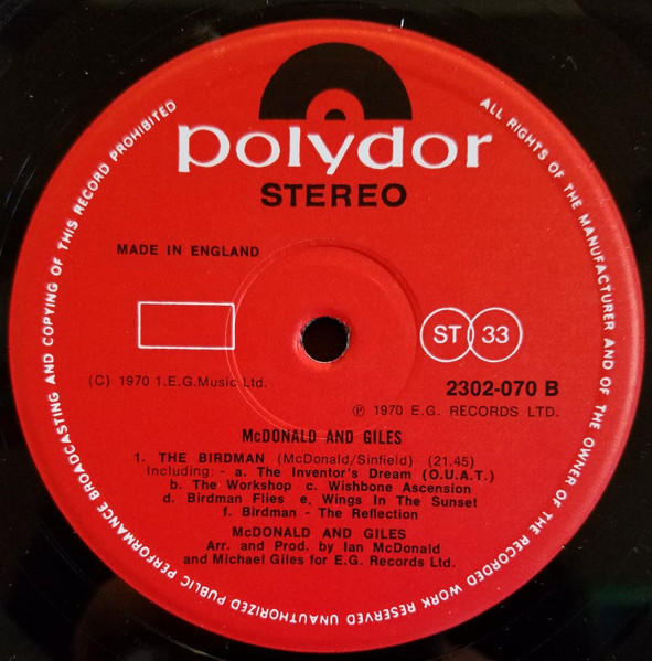 McDonald & Giles - McDonald And Giles | Polydor (2302 070) - 4