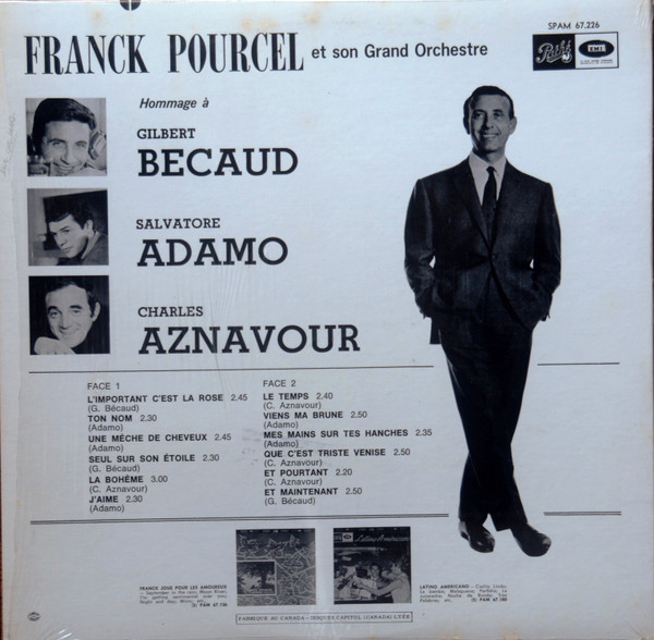 Franck Pourcel Et Son Grand Orchestre - Hommage A: Becaud, Adamo, Aznavour | Pathé (SPAM 67.226) - 2 Franck Pourcel Et Son Grand Orchestre - Hommage A: Becaud, Adamo, Aznavour | Pathé (SPAM 67.226) - 2