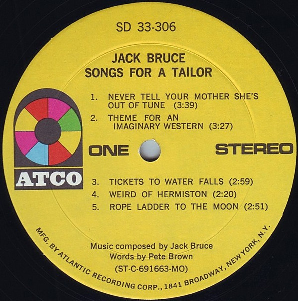 Jack Bruce - Songs For A Tailor | Atco Records (SD 33-306) - 3 Jack Bruce - Songs For A Tailor | Atco Records (SD 33-306) - 3