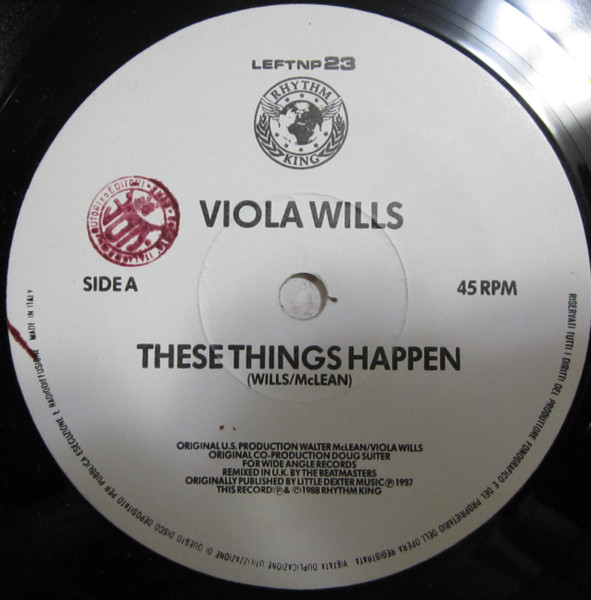 Viola Wills - These Things Happen | Rhythm King (LEFTNP 23) - 3