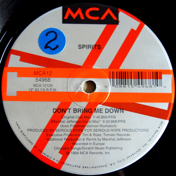 Spirits - Don't Bring Me Down | MCA Records (MCA12-54968) - 3