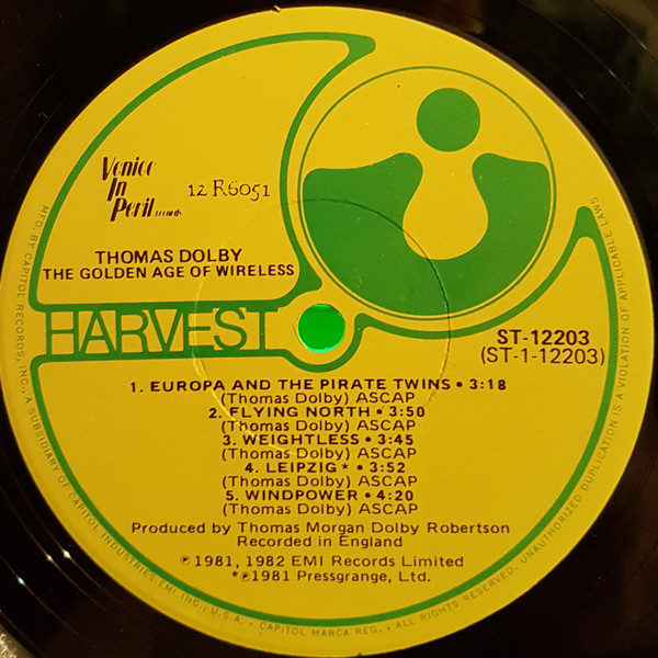 Thomas Dolby - The Golden Age Of Wireless | Harvest (ST-12203) - 4 Thomas Dolby - The Golden Age Of Wireless | Harvest (ST-12203) - 4