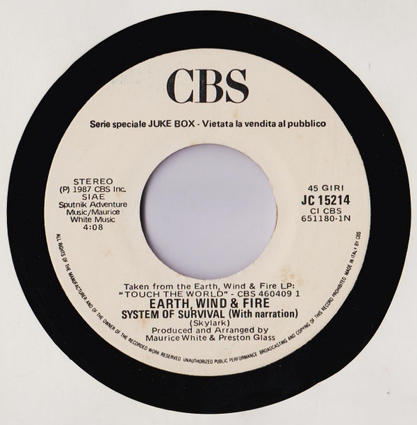 The Alarm / Earth, Wind & Fire - Rain In The Summertime / System Of Survival (With Narration) | Illegal Records (JC 15214) - 2