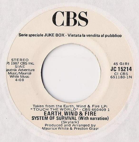 The Alarm / Earth, Wind & Fire - Rain In The Summertime / System Of Survival (With Narration) | Illegal Records (JC 15214) - 4