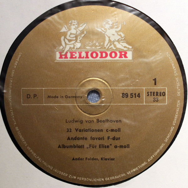 Ludwig van Beethoven - Andor Foldes - 32 Variationen C-moll • Andante Favori F-dur • Albumblat "Für Elise" A-moll • Sechs Bagatellen • Ecossaisen Es-dur | Heliodor (89 514) - 3