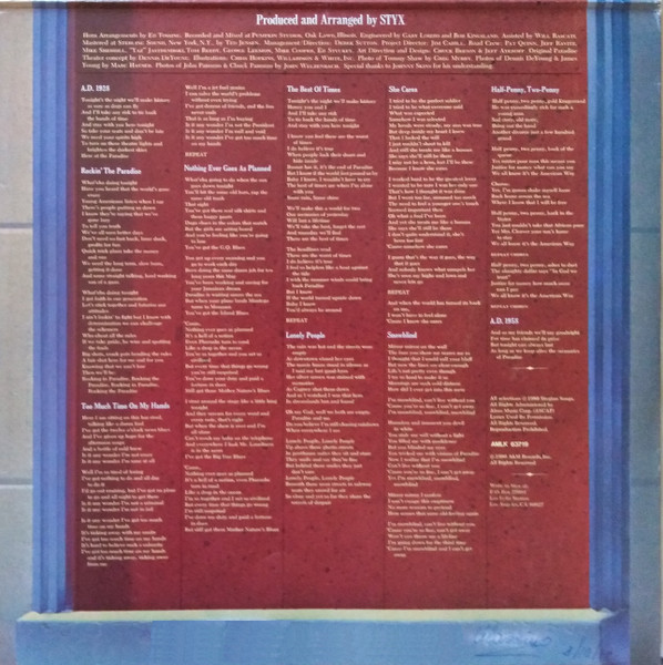 Styx - Paradise Theatre | A&M Records (AMLK 63719) - 3 Styx - Paradise Theatre | A&M Records (AMLK 63719) - 3