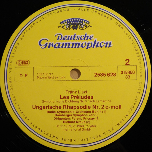 Herbert von Karajan - Ungarische Rhapsodie / Les Préludes / Ungarische Tänze | Deutsche Grammophon (2535 628) - 4