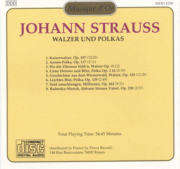 Johann Strauss Jr. - Walzer Und Polkas | Musique d'Or (MDO 1038) - 2