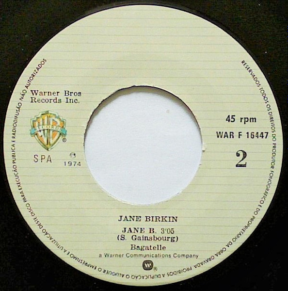 Jane Birkin Avec Serge Gainsbourg - Je T'aime... Moi Non Plus | Warner Bros. Records (WAR F 16447) - 4