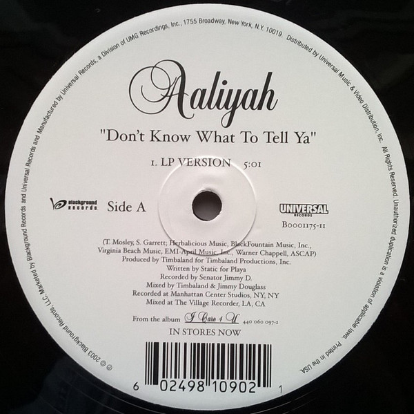 Aaliyah - Don't Know What To Tell Ya / Got To Give It Up (Remix) | Blackground Records (B0001175-11) - 2 Aaliyah - Don't Know What To Tell Ya / Got To Give It Up (Remix) | Blackground Records (B0001175-11) - 2