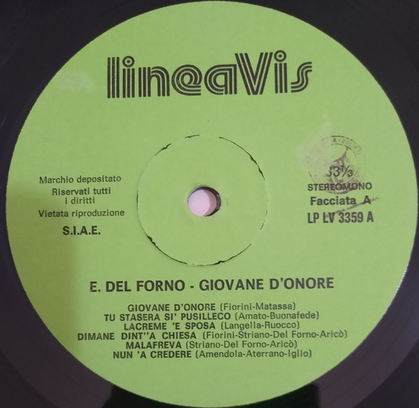 Enzo Del Forno - Giovane D'Onore | Lineavis (LP LV 3359) - 2 Enzo Del Forno - Giovane D'Onore | Lineavis (LP LV 3359) - 2