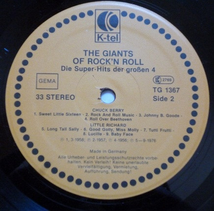 Various - The Giants Of Rock'n Roll - Die Super-Hits Der Großen 4 | K-Tel (TG 1367) - 4 Various - The Giants Of Rock'n Roll - Die Super-Hits Der Großen 4 | K-Tel (TG 1367) - 4
