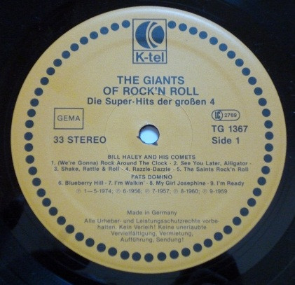 Various - The Giants Of Rock'n Roll - Die Super-Hits Der Großen 4 | K-Tel (TG 1367) - 3 Various - The Giants Of Rock'n Roll - Die Super-Hits Der Großen 4 | K-Tel (TG 1367) - 3