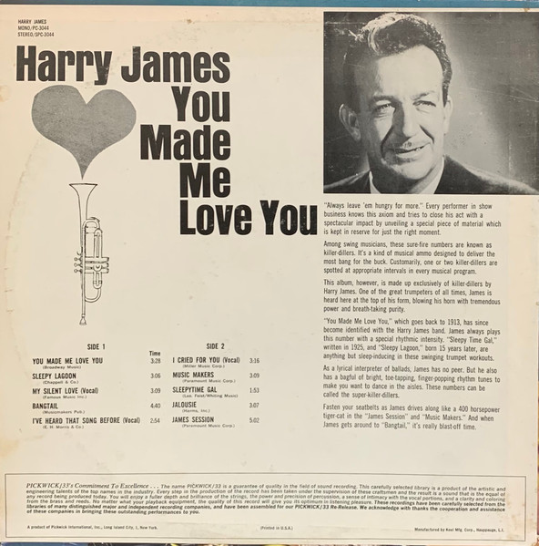 Harry James And His Orchestra - You Made Me Love You | Pickwick/33 Records (SPC-3044) - 2 Harry James And His Orchestra - You Made Me Love You | Pickwick/33 Records (SPC-3044) - 2