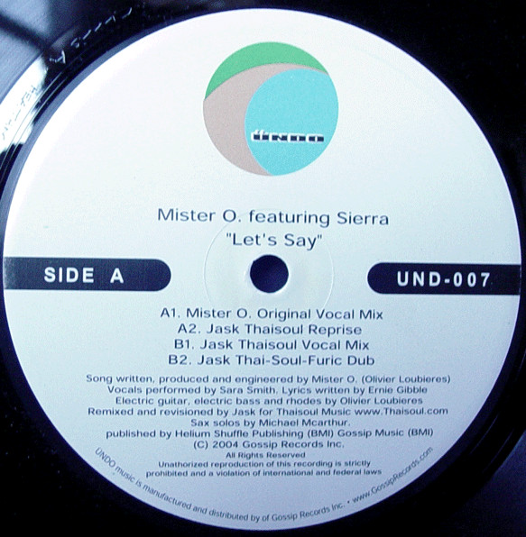 Mister O Featuring Sierra - Let's Say | Ündo Music (UND-007) - 3 Mister O Featuring Sierra - Let's Say | Ündo Music (UND-007) - 3