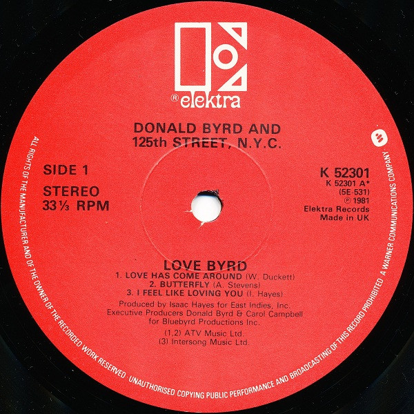 Donald Byrd & 125th Street, N.Y.C. - Love Byrd | Elektra (K 52301) - 3