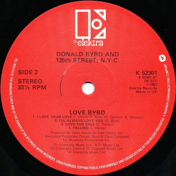 Donald Byrd & 125th Street, N.Y.C. - Love Byrd | Elektra (K 52301) - 4