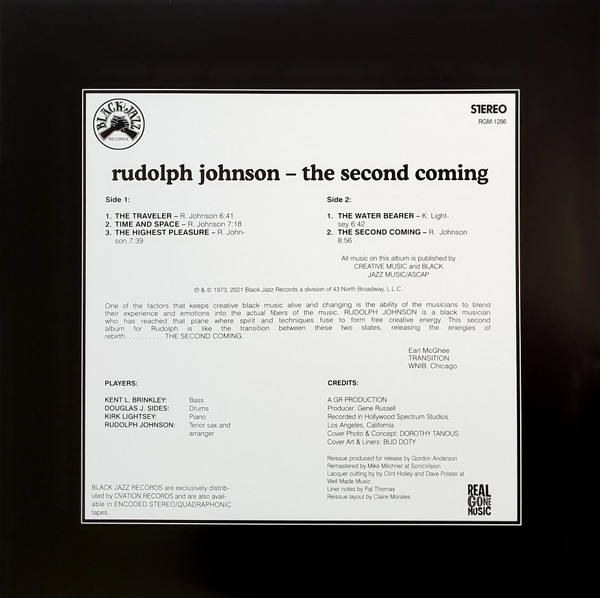 Rudolph Johnson - The Second Coming | Black Jazz Records (RGM-1286) - 2