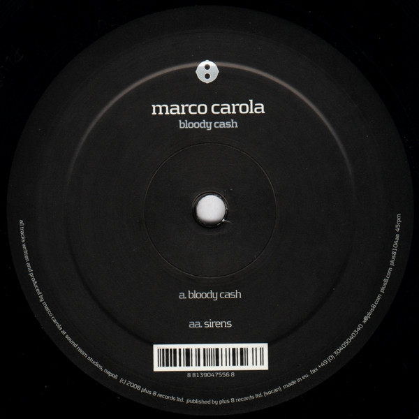 Marco Carola - Bloody Cash | Plus 8 Records (plus8104) - main