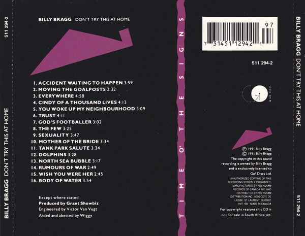 Billy Bragg - Don't Try This At Home | Go! Discs (511 294-2) - 2 Billy Bragg - Don't Try This At Home | Go! Discs (511 294-2) - 2