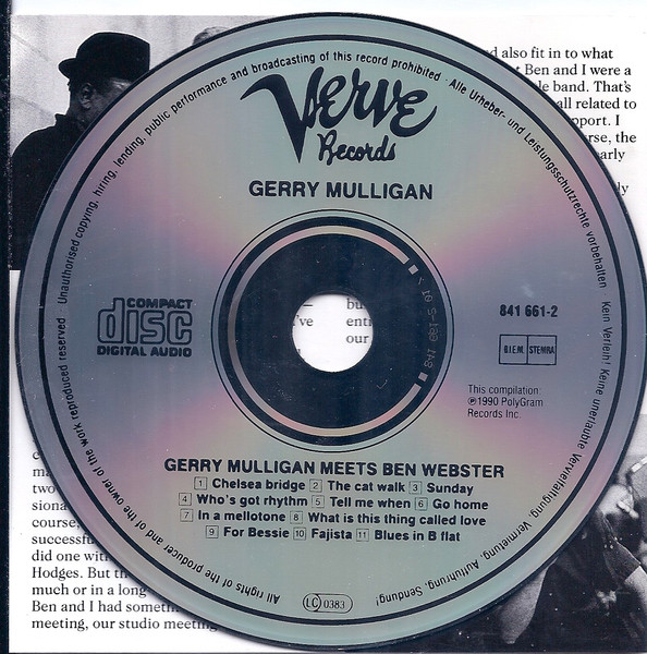 Gerry Mulligan , Ben Webster - Gerry Mulligan Meets Ben Webster | Verve Records (841 661-2) - 3