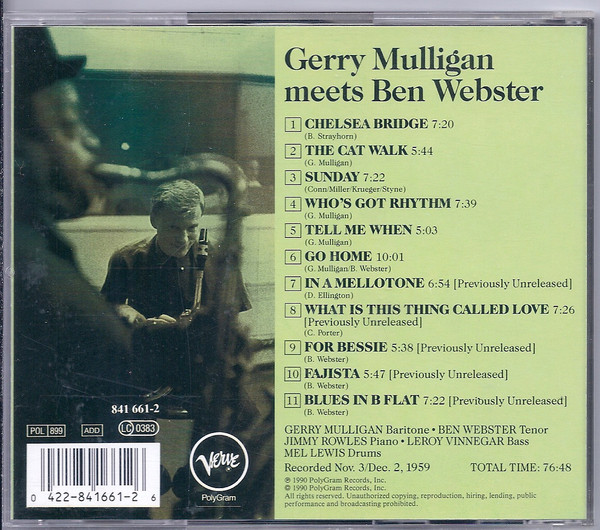 Gerry Mulligan , Ben Webster - Gerry Mulligan Meets Ben Webster | Verve Records (841 661-2) - 2
