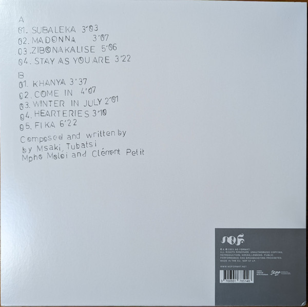 Msaki x Tubatsi Mpho Moloi - Synthetic Hearts | No Format (NØF.57 LP) - 2 Msaki x Tubatsi Mpho Moloi - Synthetic Hearts | No Format (NØF.57 LP) - 2