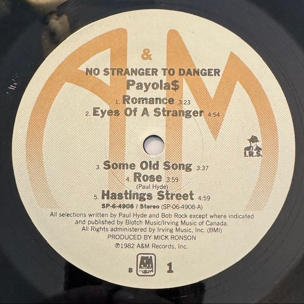 Payola$ - No Stranger To Danger | A&M Records (SP-6-4908) - 3 Payola$ - No Stranger To Danger | A&M Records (SP-6-4908) - 3