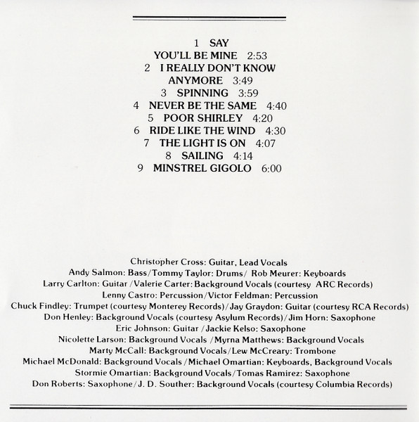 Christopher Cross - Christopher Cross | Warner Bros. Records (7599-23383-2) - 4
