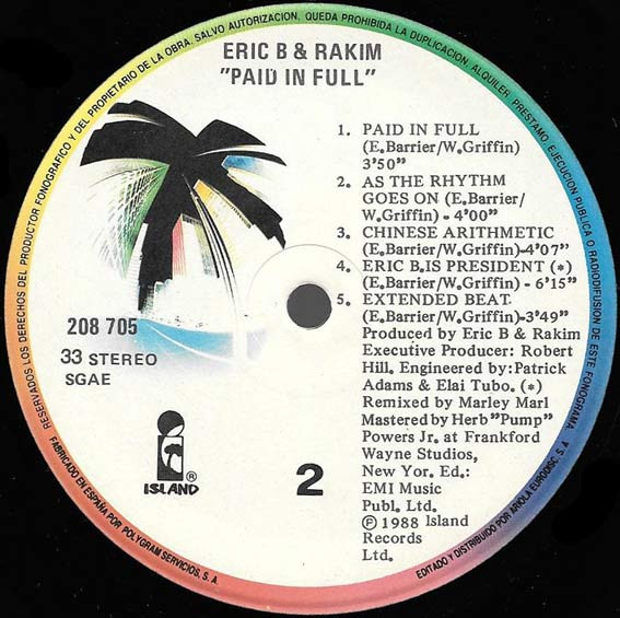 Eric B. & Rakim - Paid In Full - Vinilo | 4th & Broadway (208 705) - 4 Eric B. & Rakim - Paid In Full - Vinilo | 4th & Broadway (208 705) - 4